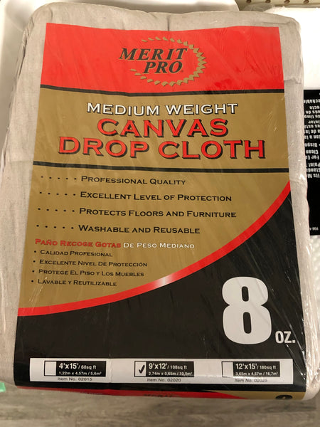 DROP912 9X12 Canvas Drop Cloth 8 oz
